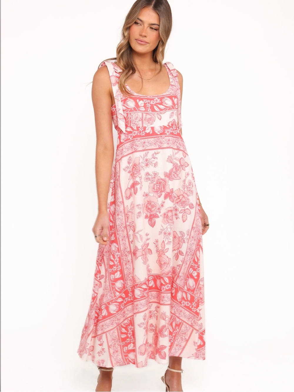 Petal & Pup Valara Tie Shoulder Maxi Dress | Rose Tile | Size Small